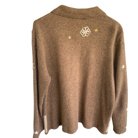 Snowman Christmas Holiday Embroidered Sweater Women’s Size Medium Full Zip - Picture 2 of 9